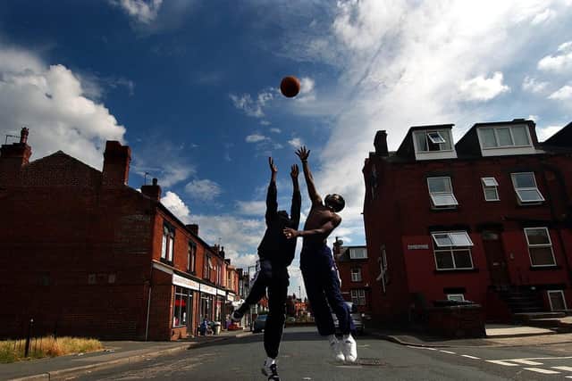 Children playing on a street in Beeston, Leeds
