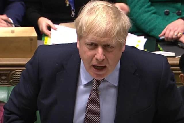 Boris Johnson at Prime Minister's Questions in the House of Commons