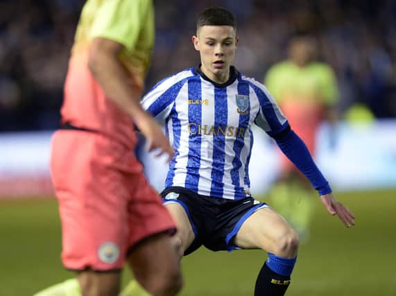 Sheffield Wednesday teenager Alex Hunt, pictured in action in the FA Cup exit to Manchester City.