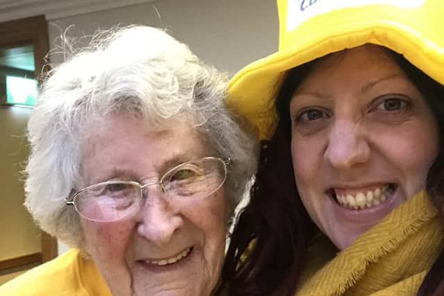 Eileen Bristow, 90  with Marie Curie's with Liz Howlett