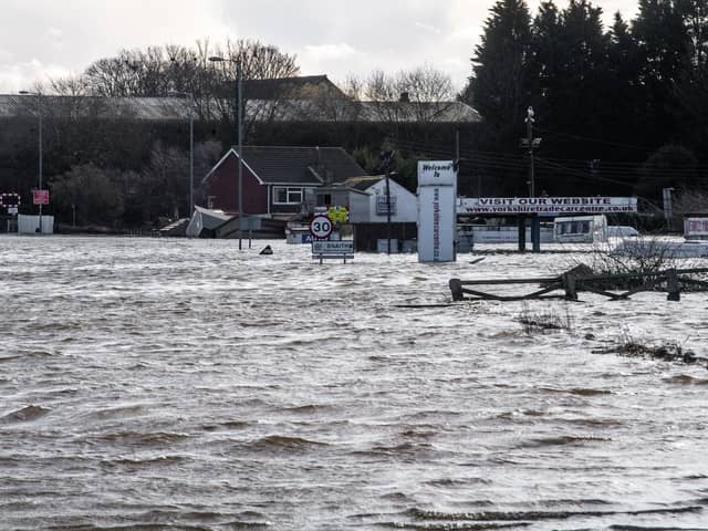 The scene in Snaith during the recent floods. Photo: James Hardisty.