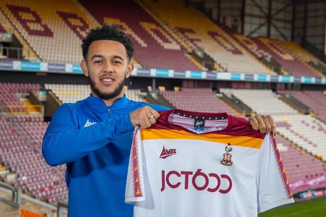New signing Dion Pereira. Picture courtesy of Bradford City AFC.