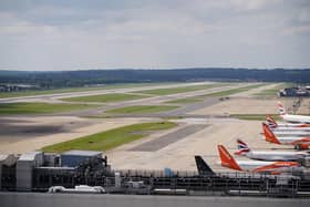 Library image of Gatwick Airport. Wizz Air said it has bought 15 daily slots from Norwegian Air Shuttle at Gatwick, leading to four extra planes being based at the London airport.