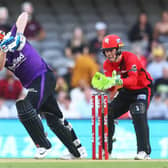 Harry Brook playing for Hobart Hurricanes in the Men's Big Bash League in Australia. (Photo by Mike Owen/Getty Images)