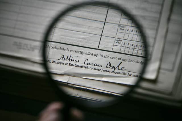 The signature of author Arthur Conan Doyle on the document