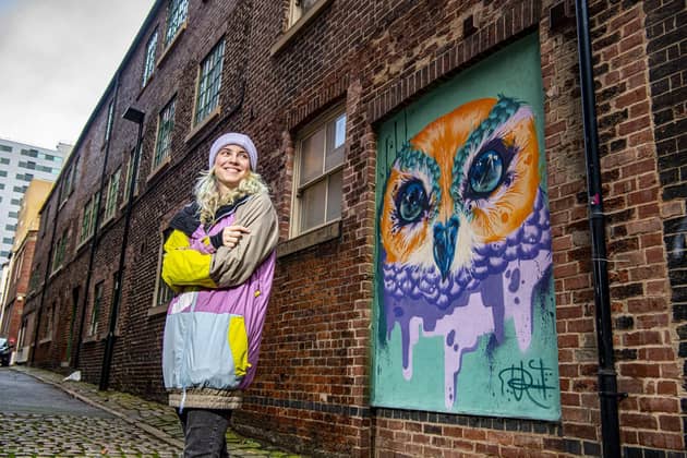 Megan Russell (aka Peachzz) is a young female artist in Sheffield. (Tony Johnson).