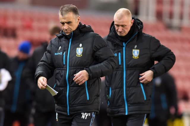 FAITHFUL SERVANT: Lee Bullen (right), during his period assisting caretaker manager Neil Thompson last winter