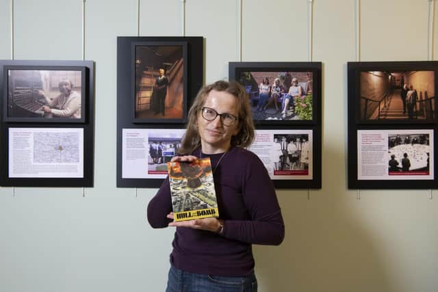 Curator Sally Hayes at Beverley Treasure House holding a brochure by Hull City Council warning of the bomb, part of a new exhibition "Hidden: Cold War Women" Picture: Tony Johnson
