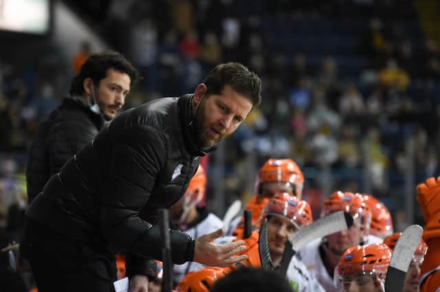 Bring it back: Sheffield Steelers’ head coach Aaron Fox says his players are excited to be returning to action. Picture: Karl Denham/EIHL