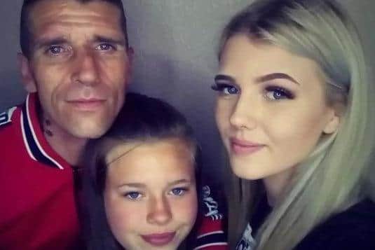 Lee Bowman with his daughters Jodi, 16, and Corrina, 21.