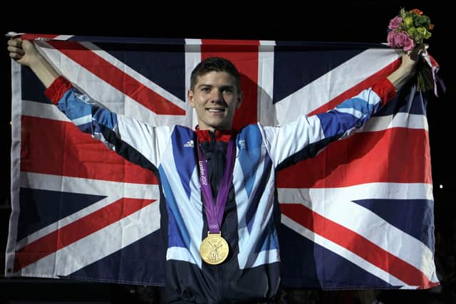 Great Britain's Luke Campbell with his Men's Boxing Bantam 56kg gold medal at the ExCeL Centre, London, on day 15 of the London 2012 Olympics. (Picture: PA)