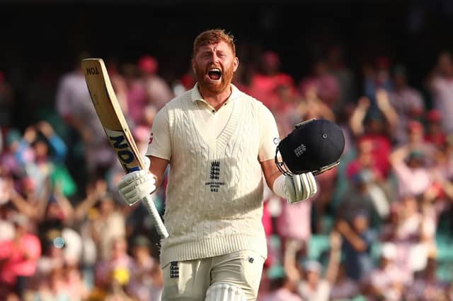 England's Jonathan Bairstow greets his century during day three of the fourth Ashes test at the Sydney Cricket Ground with a gutteral road (Picture: PA)