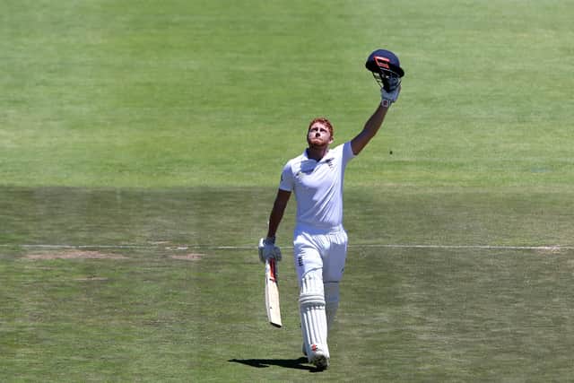 Emotional century: Jonny Bairstow's first for England five years ago in Cape Town. (Picture: Carl Fourie/Gallo Images/Getty Images)