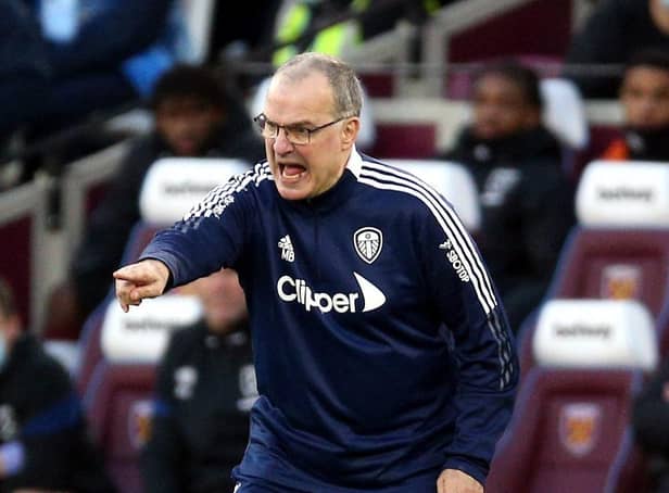Leeds United manager Marcelo Bielsa, pictured at London Stadium. Picture: Nigel French/PA