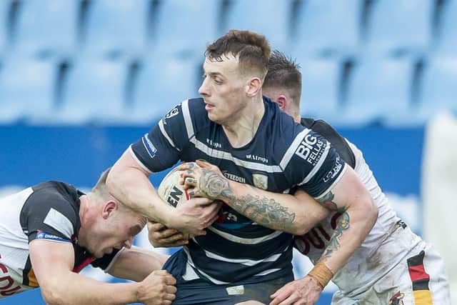 Picture by Allan McKenzie/SWpix.com - 21/03/2021 - Rugby League - Betfred Challenge Cup Round 1 - Featherstone Rovers v Bradford Bulls - Millenium Stadium, Featherstone, England - Frankie Halton.