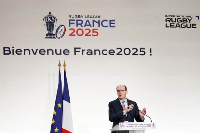 Launch announcement for the Rugby League World Cup 2025, which will be organized by France with French Prime Minister Jean Castex delivering details.  (Dave Winter/SWpix.com)