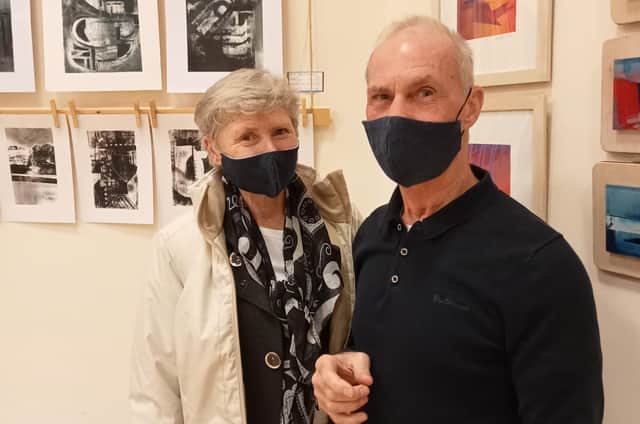 Pocklington artist Peter Schoenecker and his wife Janet at the opening of his PAC exhibition.