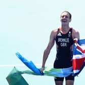 RIO DE JANEIRO, BRAZIL - AUGUST 18:  Alistair Brownlee of Great Britain celebrates after crossing the finish line during the Men's Triathlon at Fort Copacabana on Day 13 of the 2016 Rio Olympic Games on August 18, 2016 in Rio de Janeiro, Brazil.  (Photo by Bryn Lennon/Getty Images)