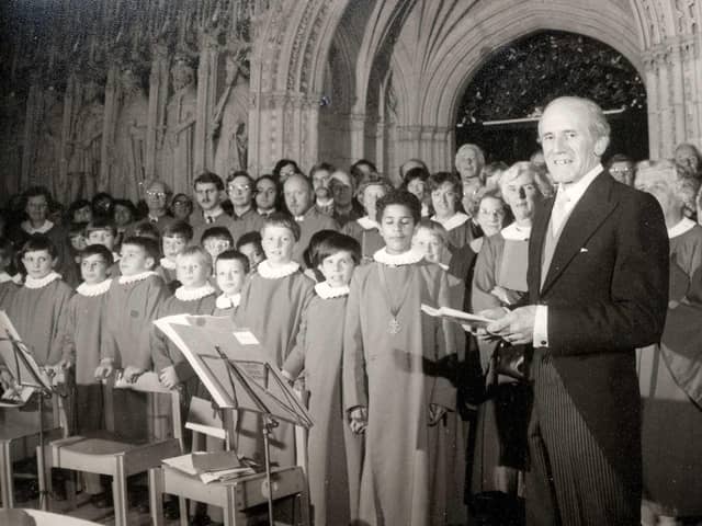 Francis Jackson at a celebration concert for his retirement in 1982. Picture: Archive of Recorded Church Music.