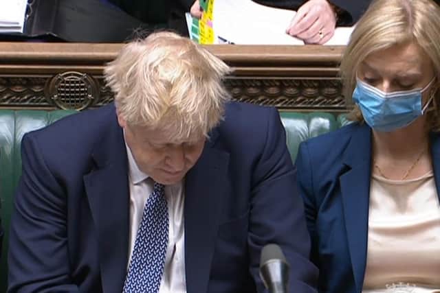 A crestfallen Boris Johnson at Prime Minister's Questions.