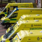 Ambulances outside the LGI in March 2020. Picture: James Hardisty