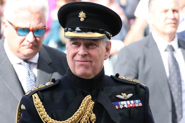 The Duke of York, in his role as colonel of the Grenadier Guards, at a memorial in Bruges to mark the 75th Anniversary of the liberation of the Belgian town in 2019