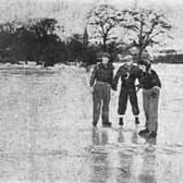 Skating on Ruswarp Dam. Whitby winter 1947.  Image John Tindale, courtesy of Whitby Museum.