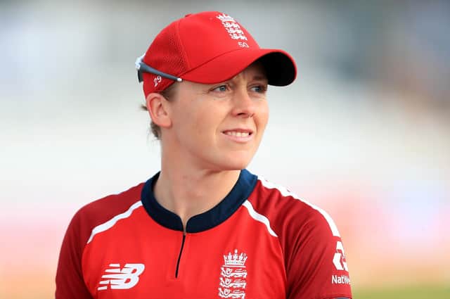 Fingers crossed: England's Heather Knight.