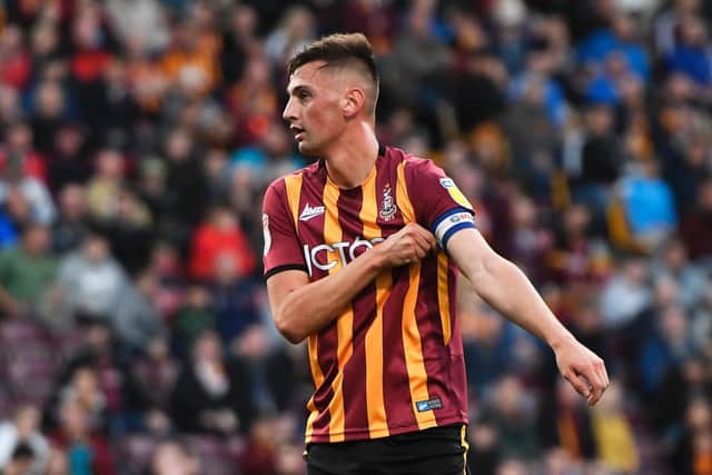 LATE WINNER: Paudie O'Connor scored an 85th-minute header for Bradford City in their victory over Salford City. Picture: Getty Images.