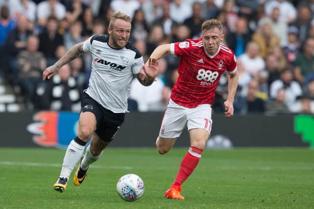 Ben Osborn, in action for Nottingham Forest against boyhood club Derby COunty. Picture: James Williamson