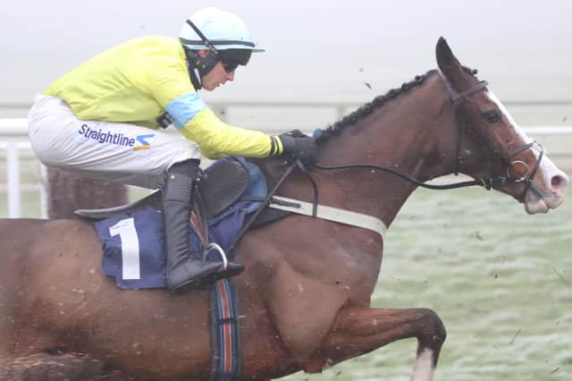 This was Conor O'Farrell and Cornerstone Lad in winning action at Wetherby on Saturday. Photo: Phill Andrews.