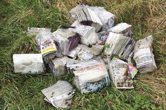A pile of phone books were dumped at Long Riston