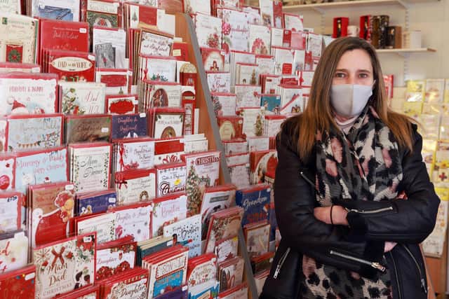 Helen Fisher, the boss of greeting cards shop Katies Cardz