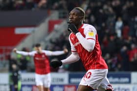 Transfer request: Rotherham United's Freddie Ladapo. Picture: Isaac Parkin/PA Wire.