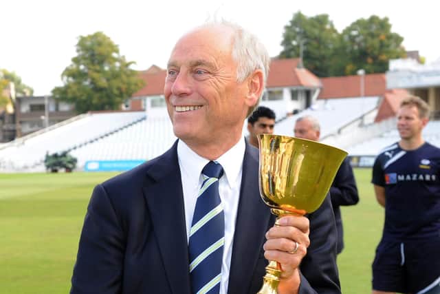 Executive Chairman Colin Graves with the Division One trophy in 2014. (Picture: Jonathan Gawthorpe)