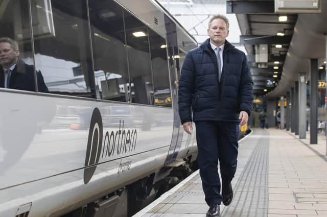 Transport Secretary Grant Shapps during a pre-lockdown visit to Leeds in January 2020.