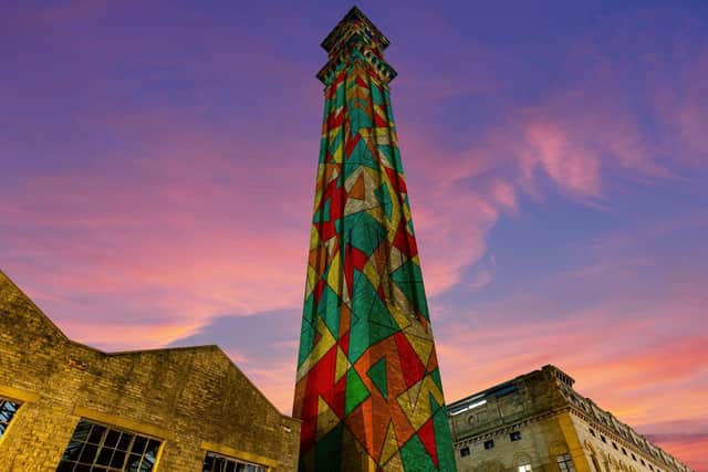 An artist's impression of how the installation will look when Lister Mills in Manningham is illuminated in March. (Photo: The Brick Box)
