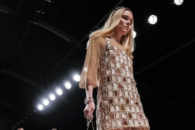 Mini shapes: The Chanel Spring-Summer 2022 ready-to-wear fashion show presented in Paris. (AP Photo/Francois Mori)