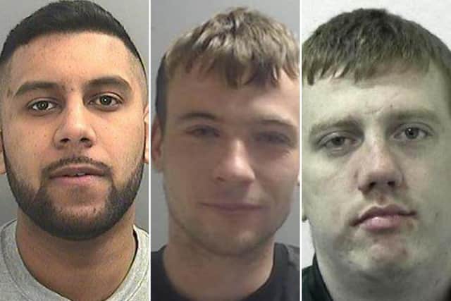 (l-r) Asim Naveed, Dean Garforth and Callum Allan are among the top 12 most wanted British criminals thought to be hiding in Spain