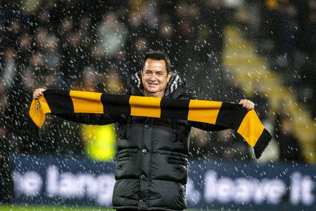Hull City's new owner Acun Ilicali unveiled at the MKM Stadium  before the match. (Picture: Tony Johnson)