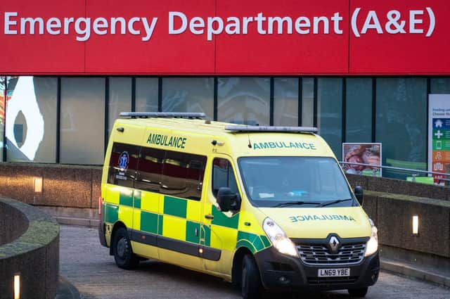 File photo dated 06/01/22 of an ambulance outside the Accident and Emergency Department. Patients are more likely to die if they endure long waits in A&E before being admitted to a hospital bed, according to new research.