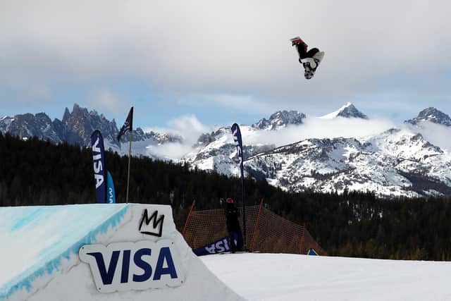 Katie Ormerod of Great Britain goes over a jump during the Women's Snowboard Slope Style Qualifications at the 2020 U.S. Grand Prix at Mammoth Mountain on January 30, 2020 in Mammoth, California.  (Picture: Ezra Shaw/Getty Images)