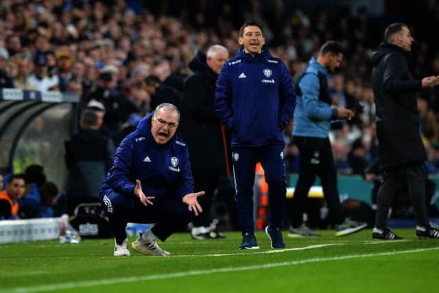 Leeds United head coach Marcelo Bielsa shows his frustration on a testing afternoon against Newcastle. Picture: Bruce Rollinson.