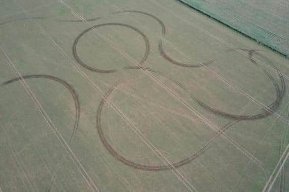 These 'crop circles' appeared on a farm near Sheffield – but the mystery of what caused them has been solved.