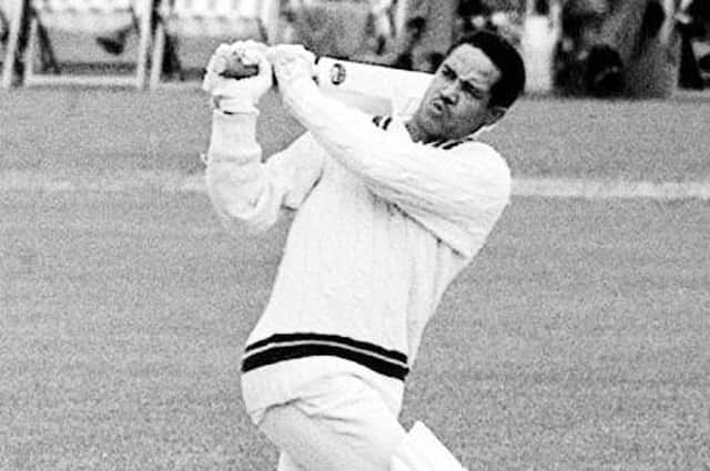 Library file picture dated 12/5/69 of West Indian cricketer Garfield 'Gary' Sobers in action at the crease.