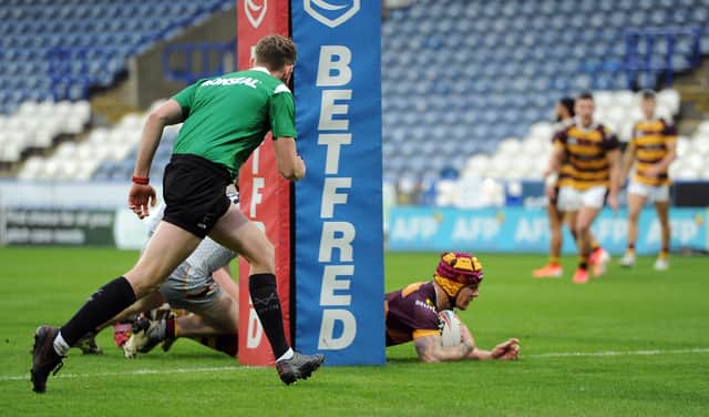 Decent start: Huddersfield Giants' Theo Fages  scored two tries in the pre-season friendly win over Batley on Sunday.
Picture: John Rushworth