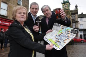 Peter Jackson, right, launches the Otley Ale Trail