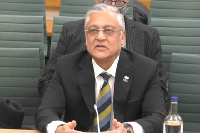 Lord Kamlesh Patel giving evidence to MPs this morning.