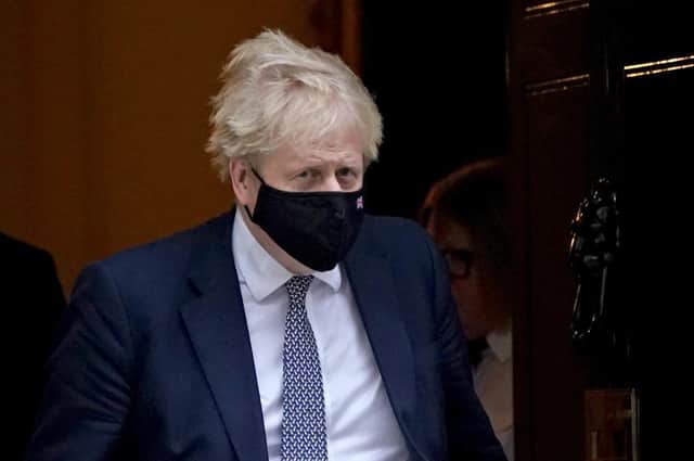 This was Boris Johnson leaving 10 Downing Street after it emerged that the Metropolitan Police were now investigating Downing Street's gatherings during lockdown.