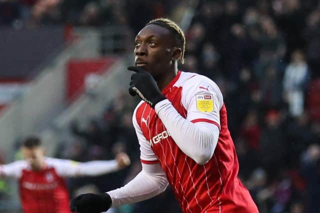 Rotherham United's Freddie Ladapo. Picture: Isaac Parkin/PA
